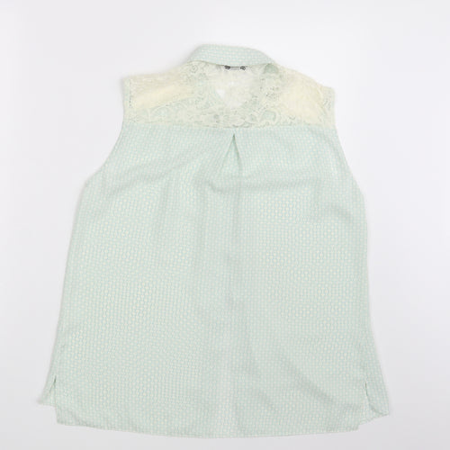 TU Womens White Polka Dot  Basic Button-Up Size 12