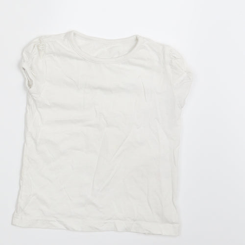 George Girls White   Basic T-Shirt Size 4-5 Years