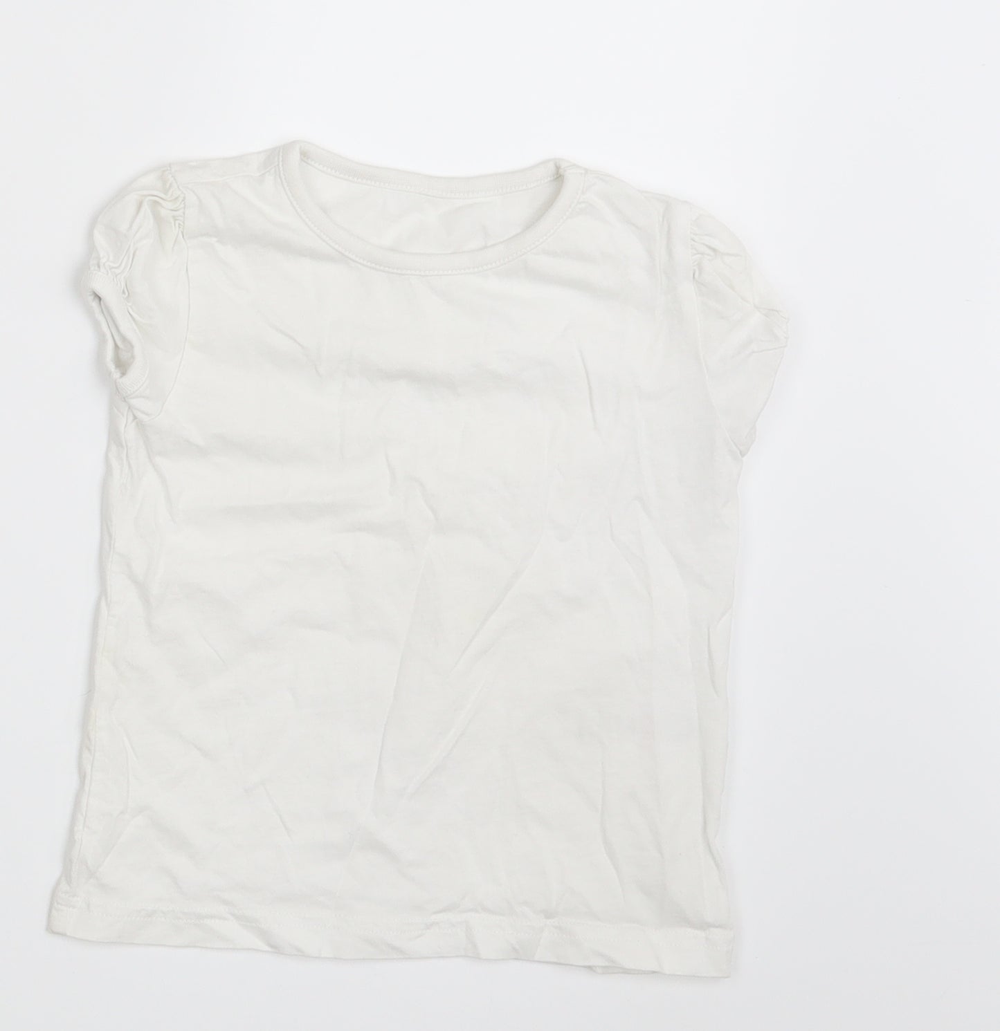 George Girls White   Basic T-Shirt Size 4-5 Years