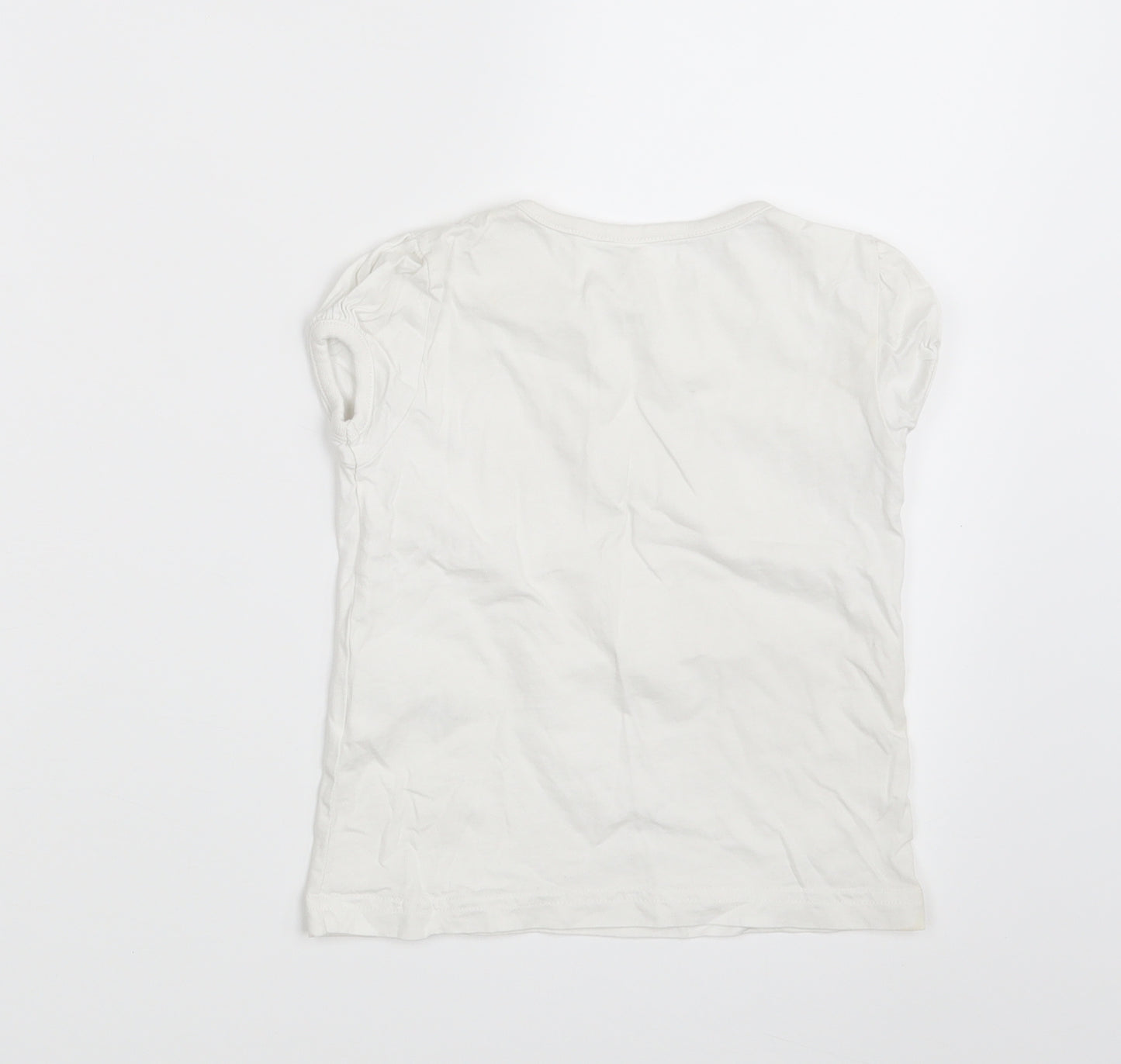 George Girls White   Basic T-Shirt Size 4-5 Years