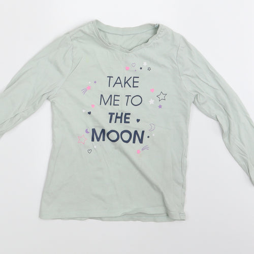 George Girls Blue   Basic T-Shirt Size 4-5 Years  - Take me to the Moon