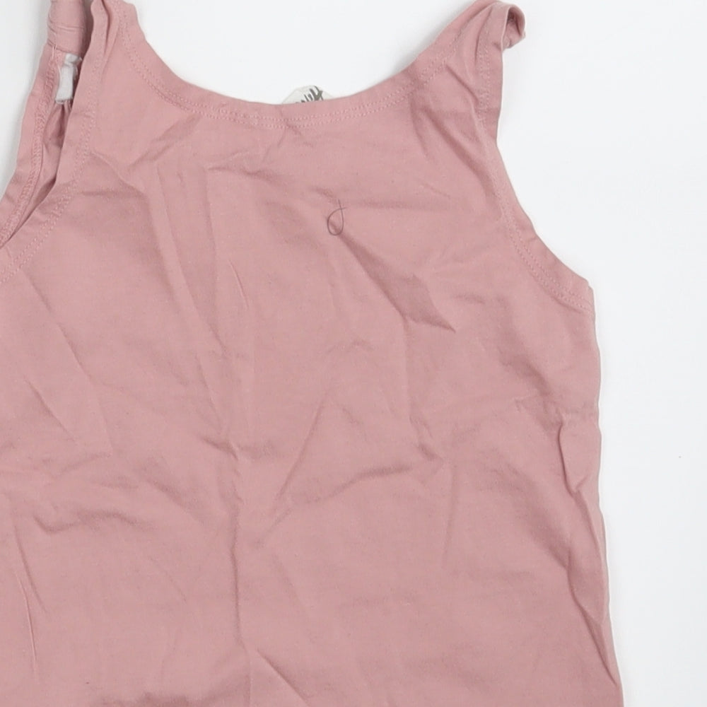 H&M Girls Pink Animal Print  Basic Tank Size 4-5 Years  - Butterfly