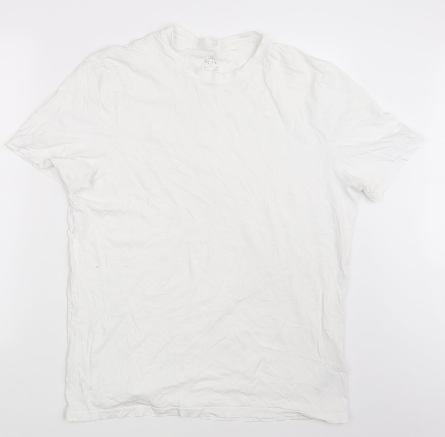 M&S Mens White    T-Shirt Size L