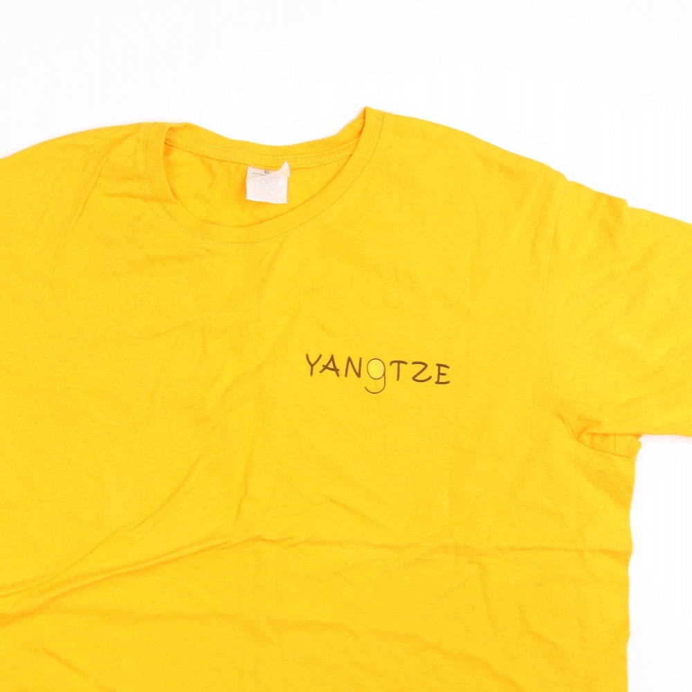 B&C Collection Mens Yellow    T-Shirt Size L