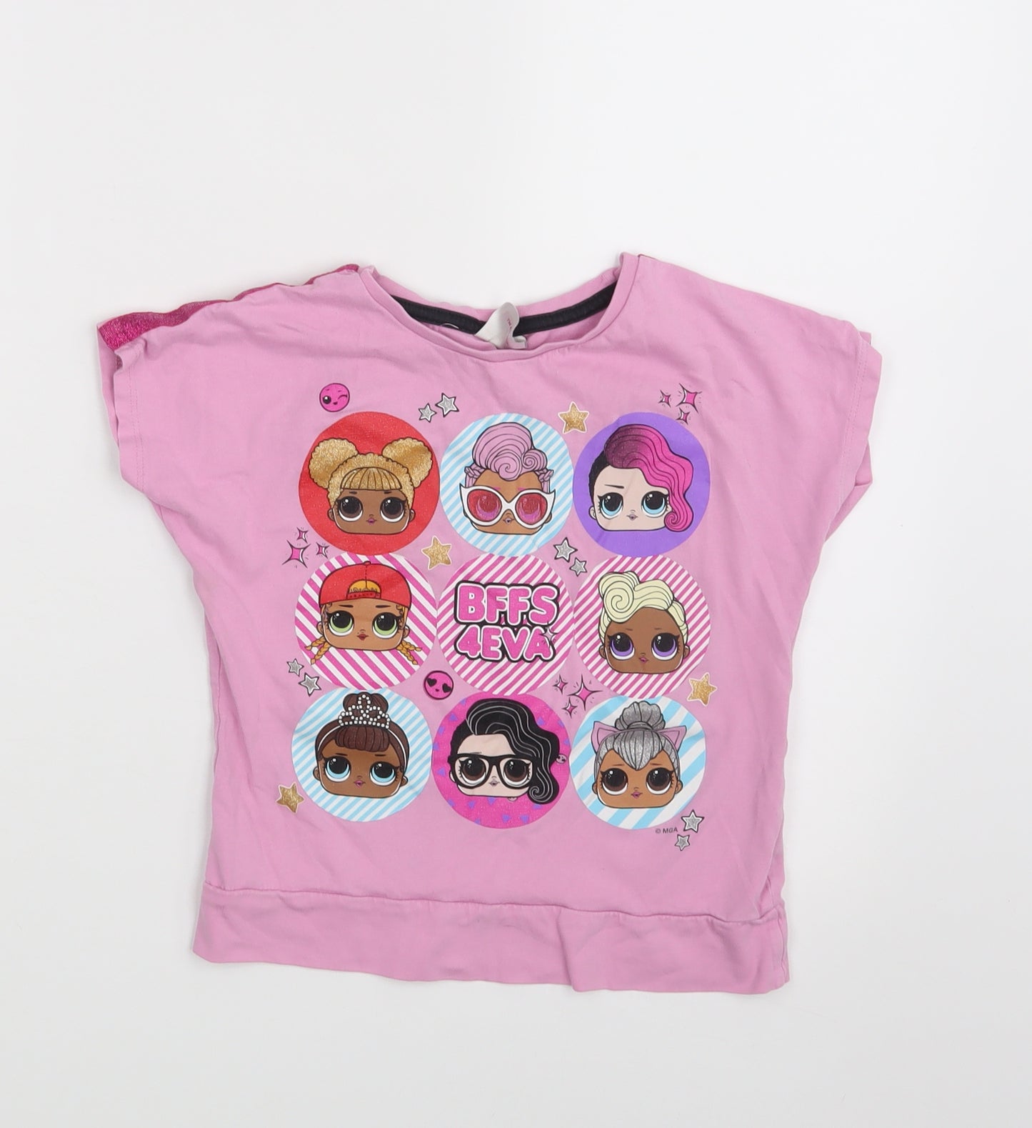 TU Girls Pink   Basic T-Shirt Size 6-7 Years  - BFFS 4EVA