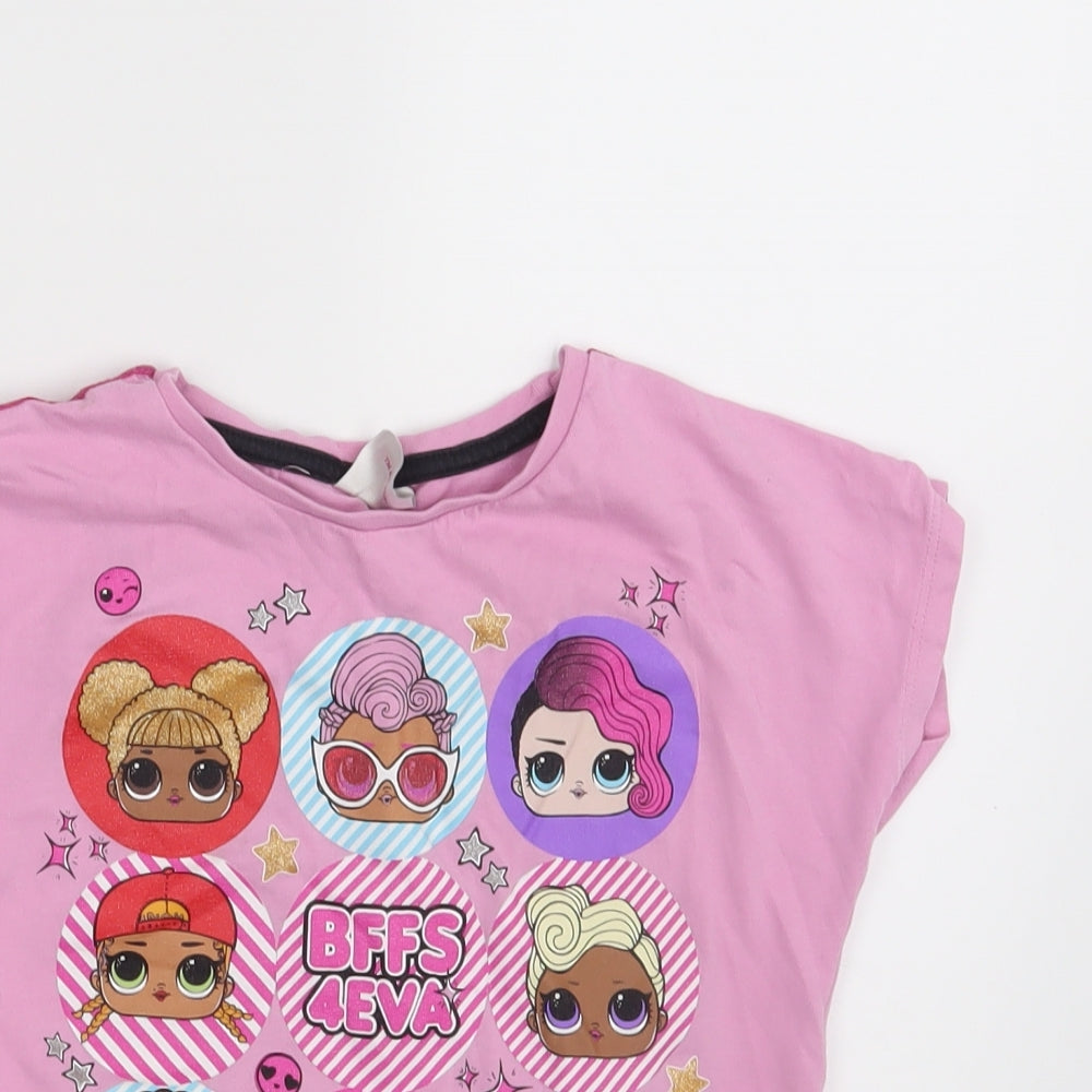 TU Girls Pink   Basic T-Shirt Size 6-7 Years  - BFFS 4EVA