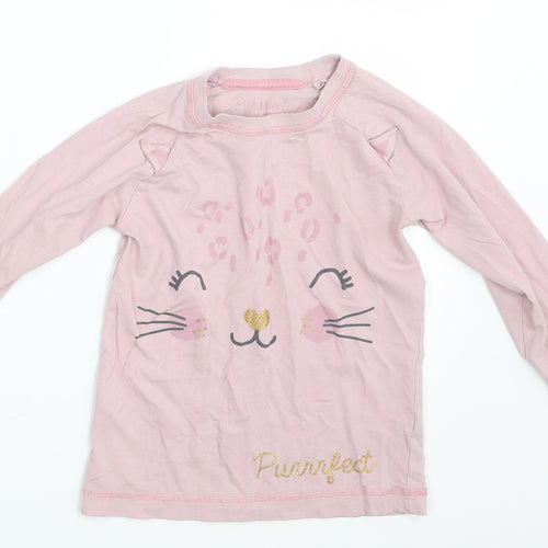Matalan Girls Pink   Pullover Sweatshirt Size 4-5 Years