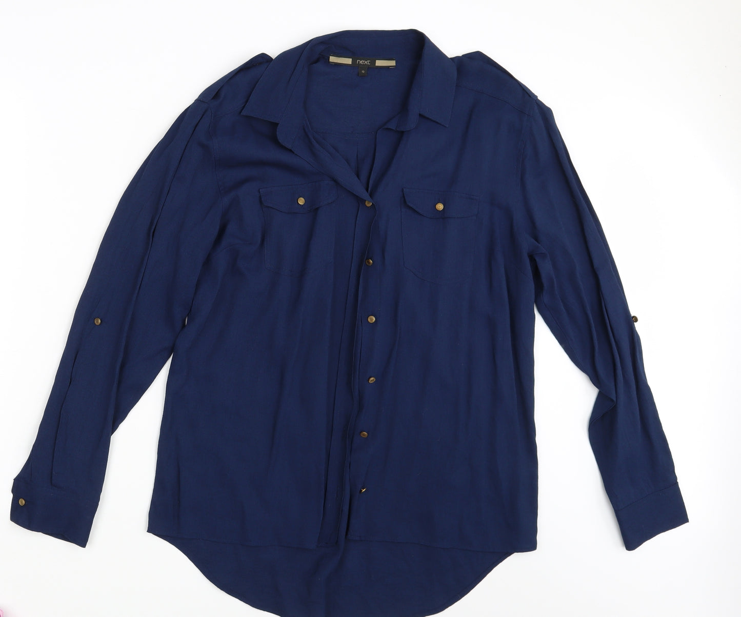 NEXT Womens Blue   Basic Button-Up Size 12