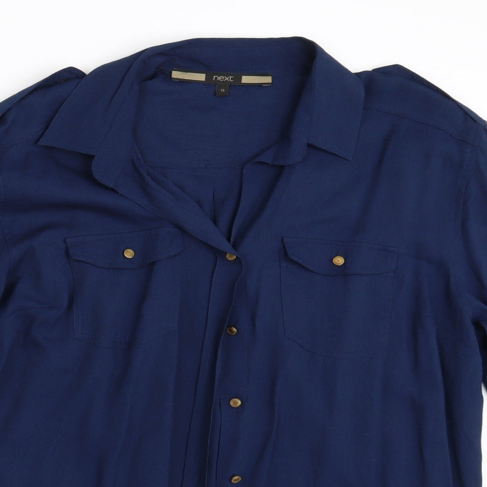 NEXT Womens Blue   Basic Button-Up Size 12