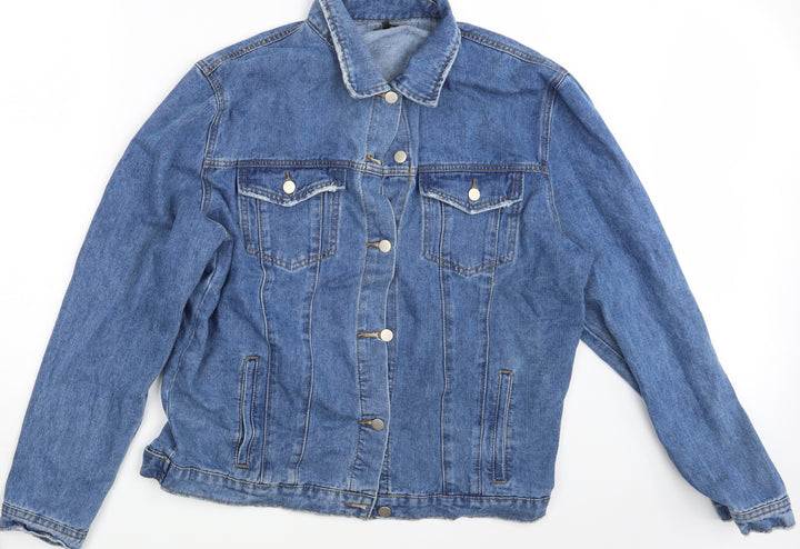 Nasty Gal Womens Blue Denim Jacket Coat Size S