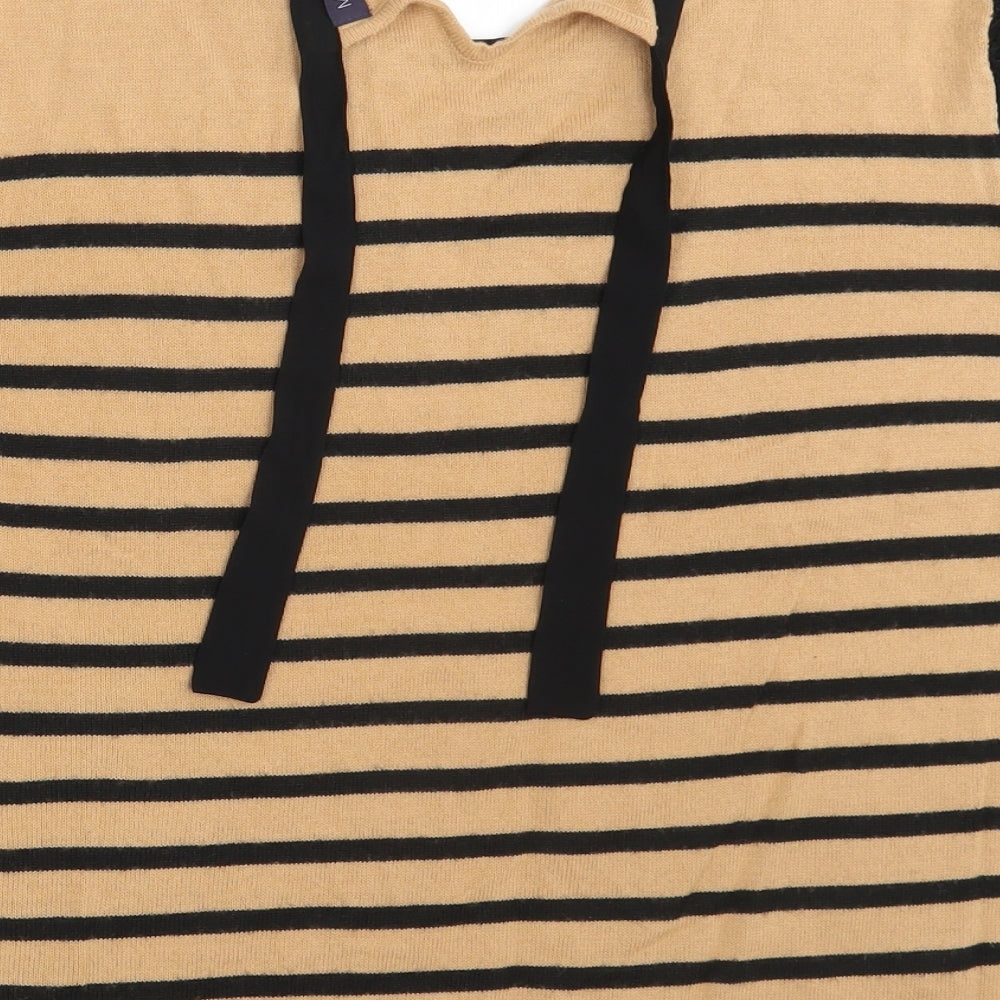 M&S Womens Brown Striped  Pullover Jumper One Size