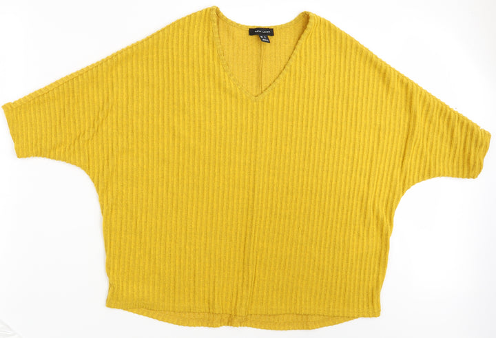New Look Womens Yellow   Pullover Jumper Size S