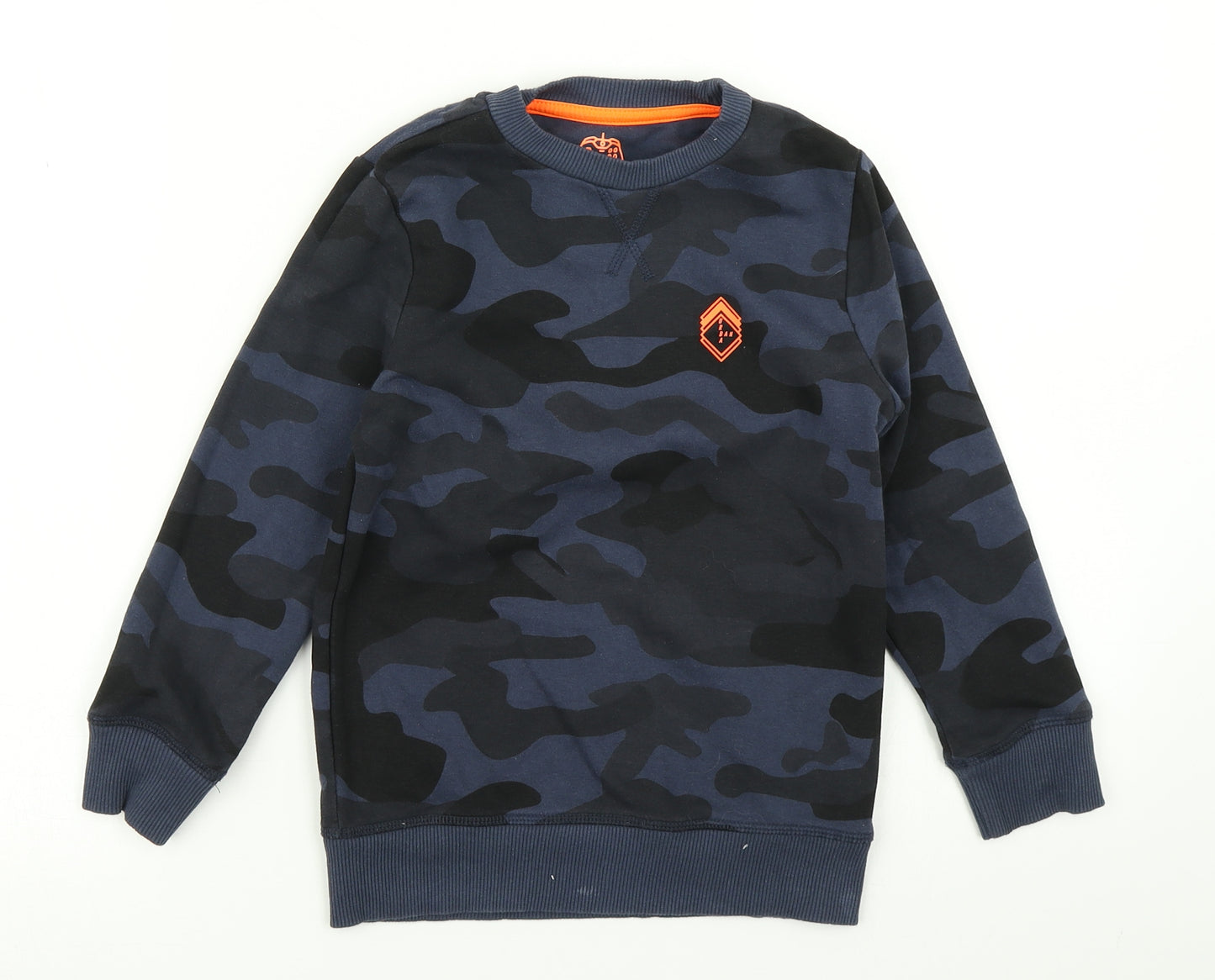 F&F Boys Blue Camouflage  Pullover Sweatshirt Size 6-7 Years
