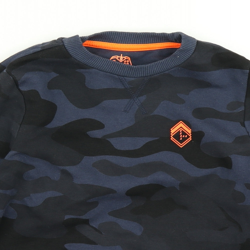F&F Boys Blue Camouflage  Pullover Sweatshirt Size 6-7 Years
