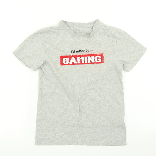 NEXT Boys Grey   Basic T-Shirt Size 8 Years  - Reversible sequins