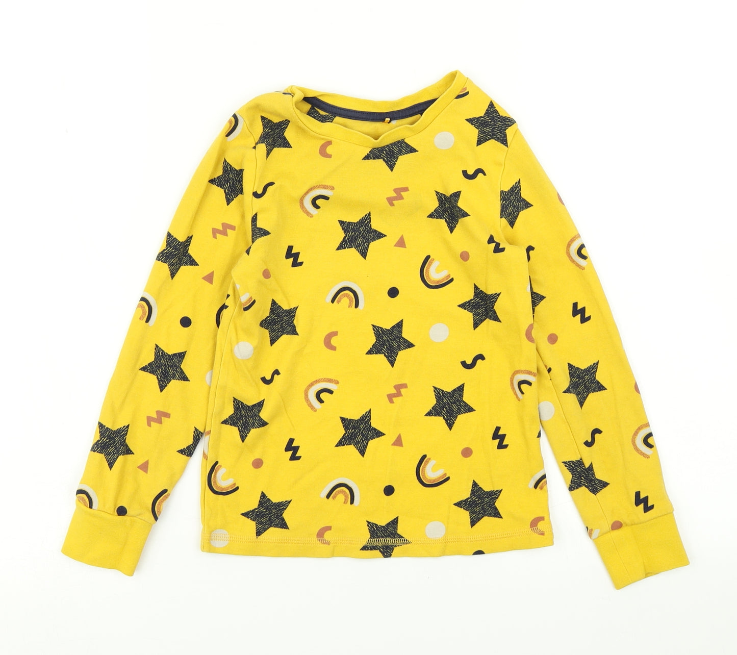 George Boys Yellow Spotted  Basic T-Shirt Size 7-8 Years  - Cuffed sleeve