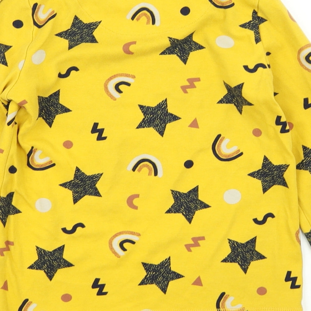 George Boys Yellow Spotted  Basic T-Shirt Size 7-8 Years  - Cuffed sleeve