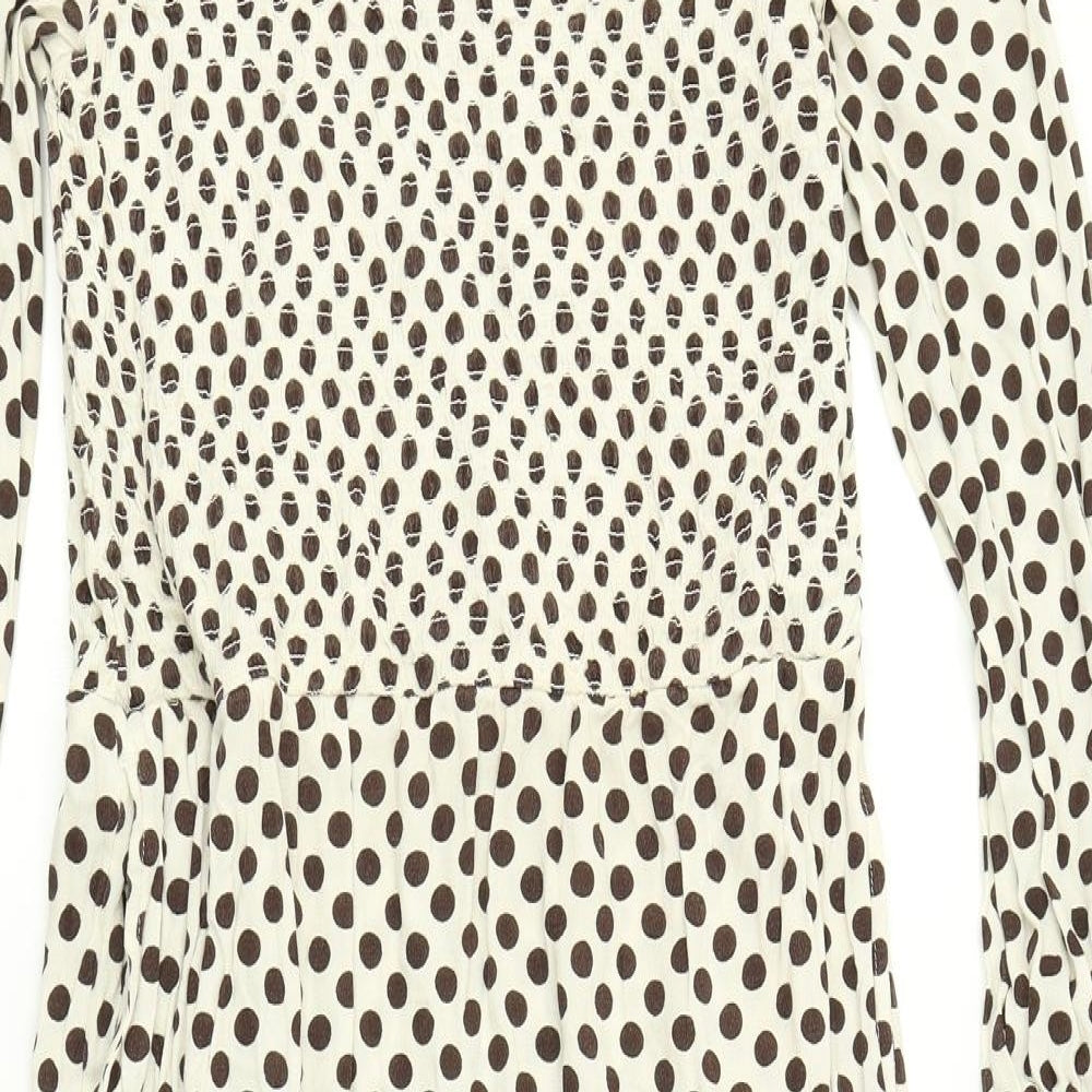 NEXT Womens White Polka Dot  Skater Dress  Size 12