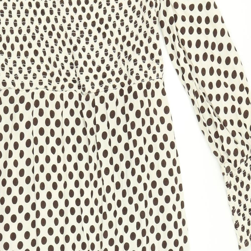 NEXT Womens White Polka Dot  Skater Dress  Size 12