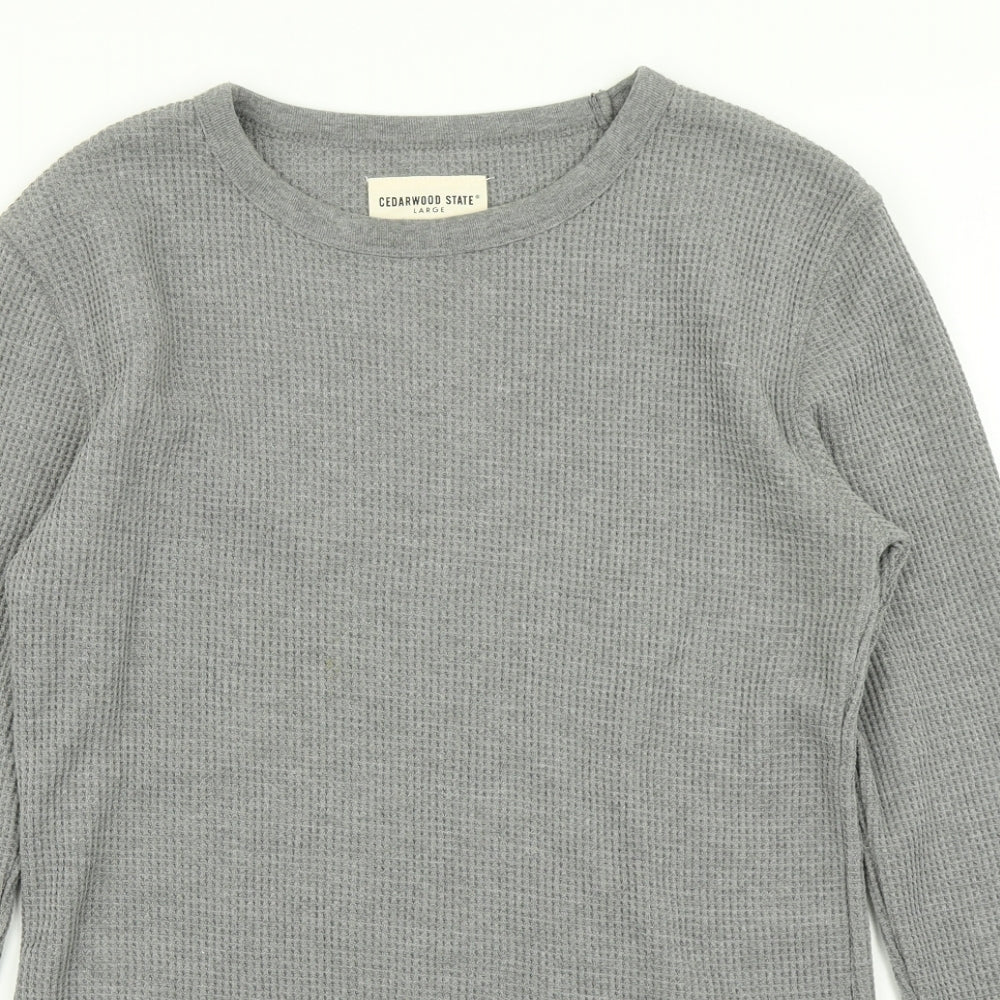 Cedar Wood State Mens Grey  Knit Pullover Jumper Size L
