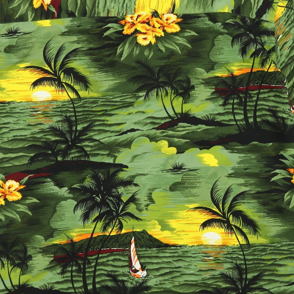Fiorenza Mens Green Floral   Button-Up Size XL