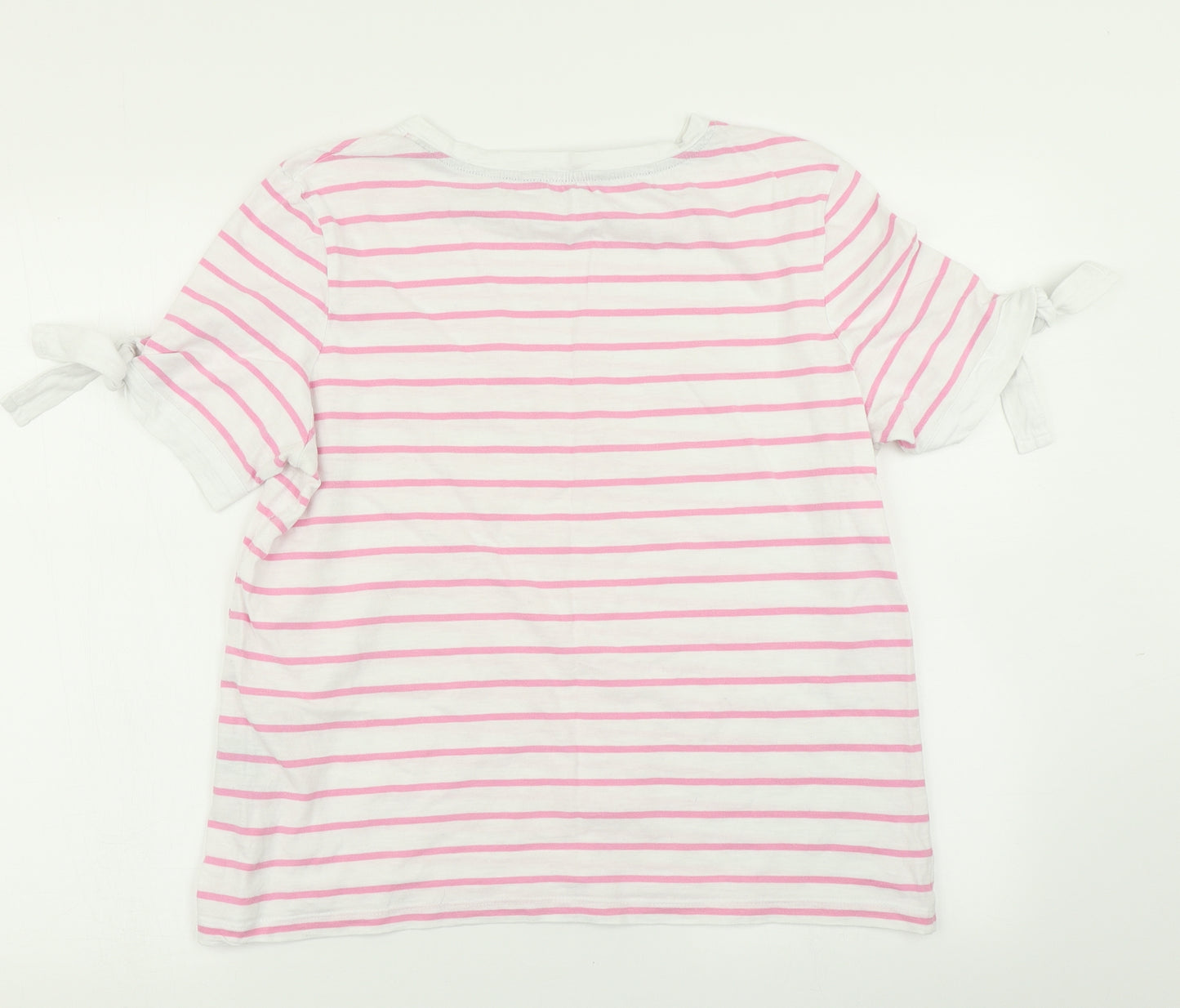 Crew Clothing Womens White Striped  Basic T-Shirt Size 12
