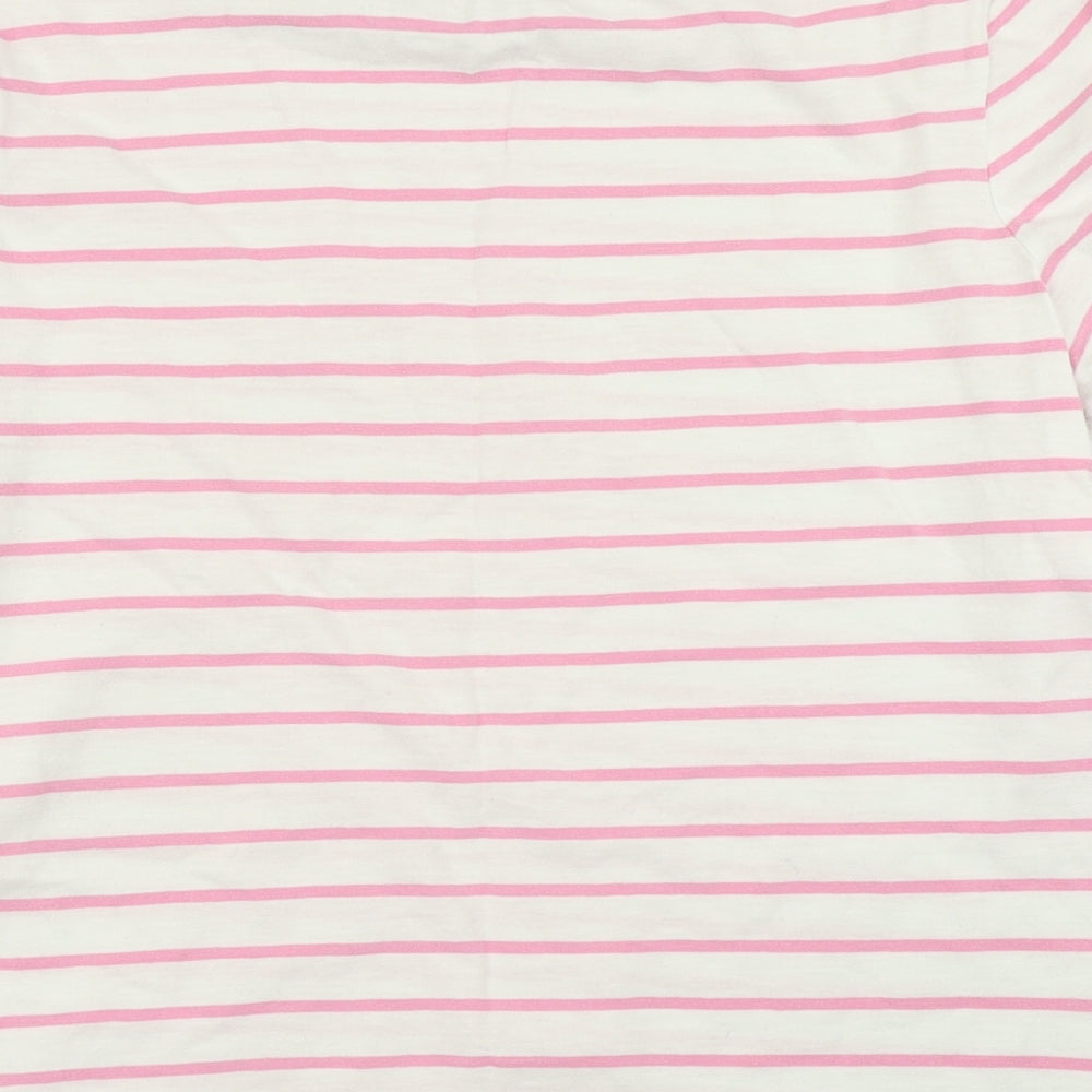 Crew Clothing Womens White Striped  Basic T-Shirt Size 12