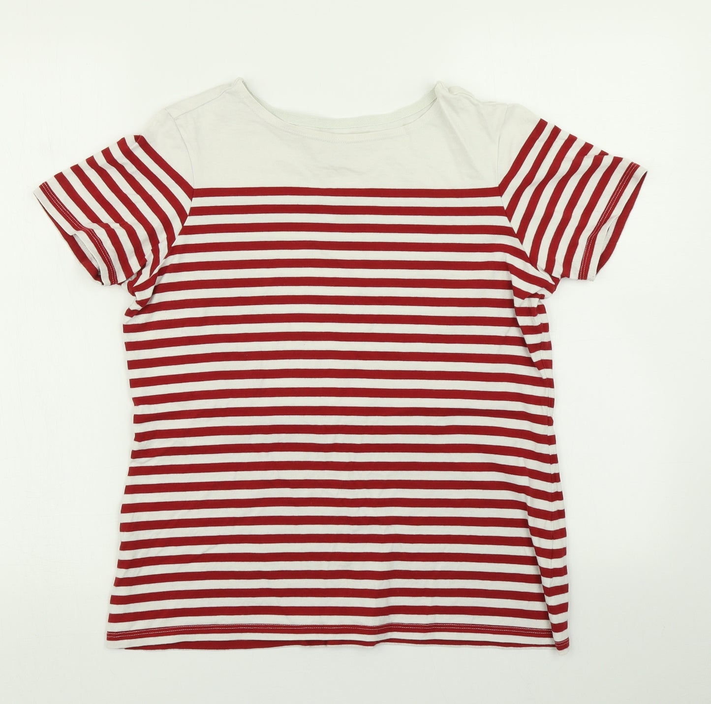 Seasalt Womens Red Striped  Basic T-Shirt Size 12