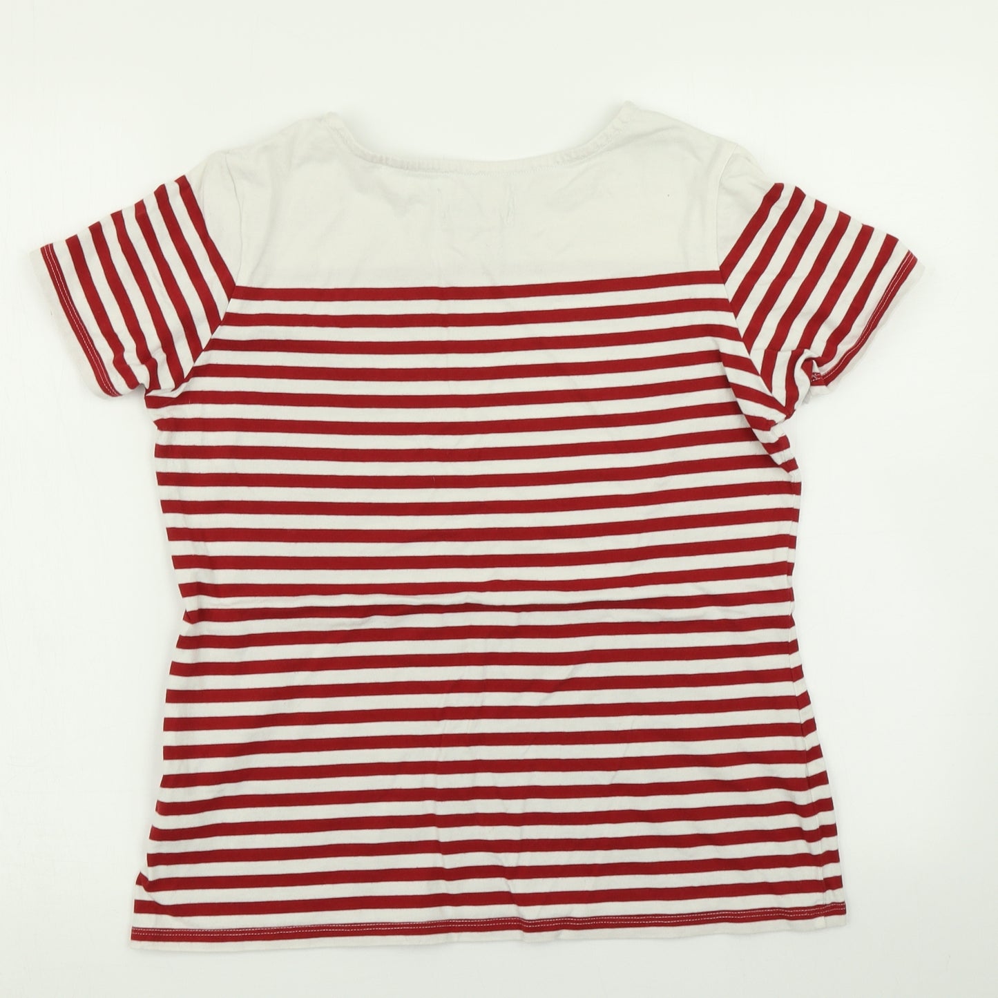 Seasalt Womens Red Striped  Basic T-Shirt Size 12