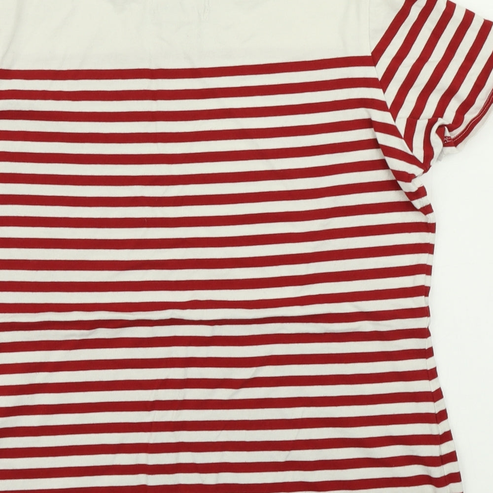 Seasalt Womens Red Striped  Basic T-Shirt Size 12