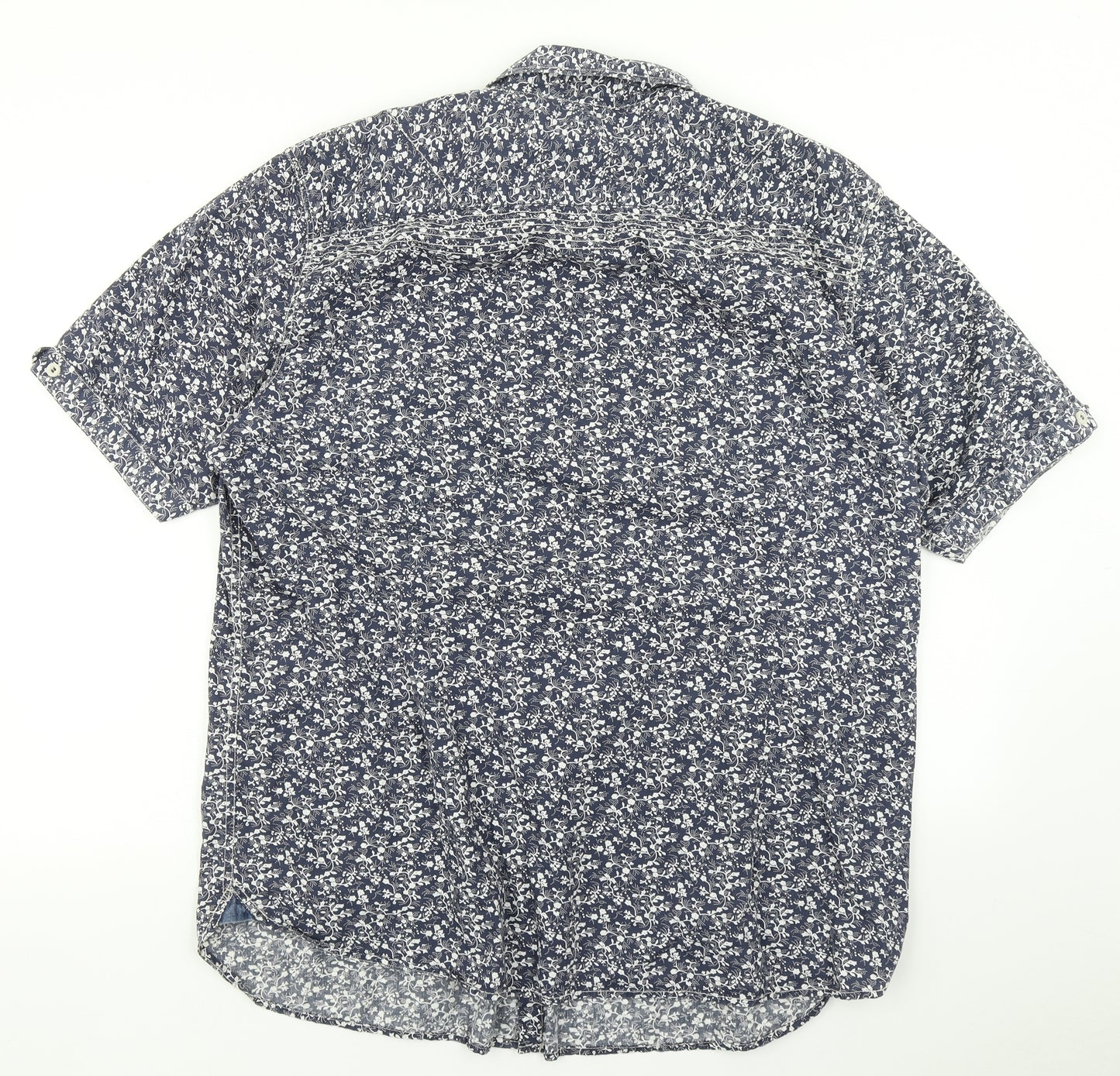 Jeff Banks Mens Blue Floral   Dress Shirt Size 2XL
