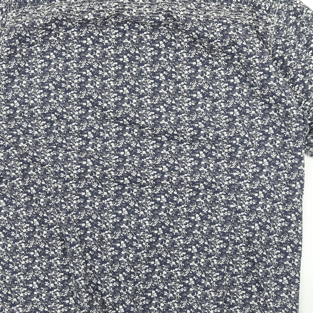 Jeff Banks Mens Blue Floral   Dress Shirt Size 2XL