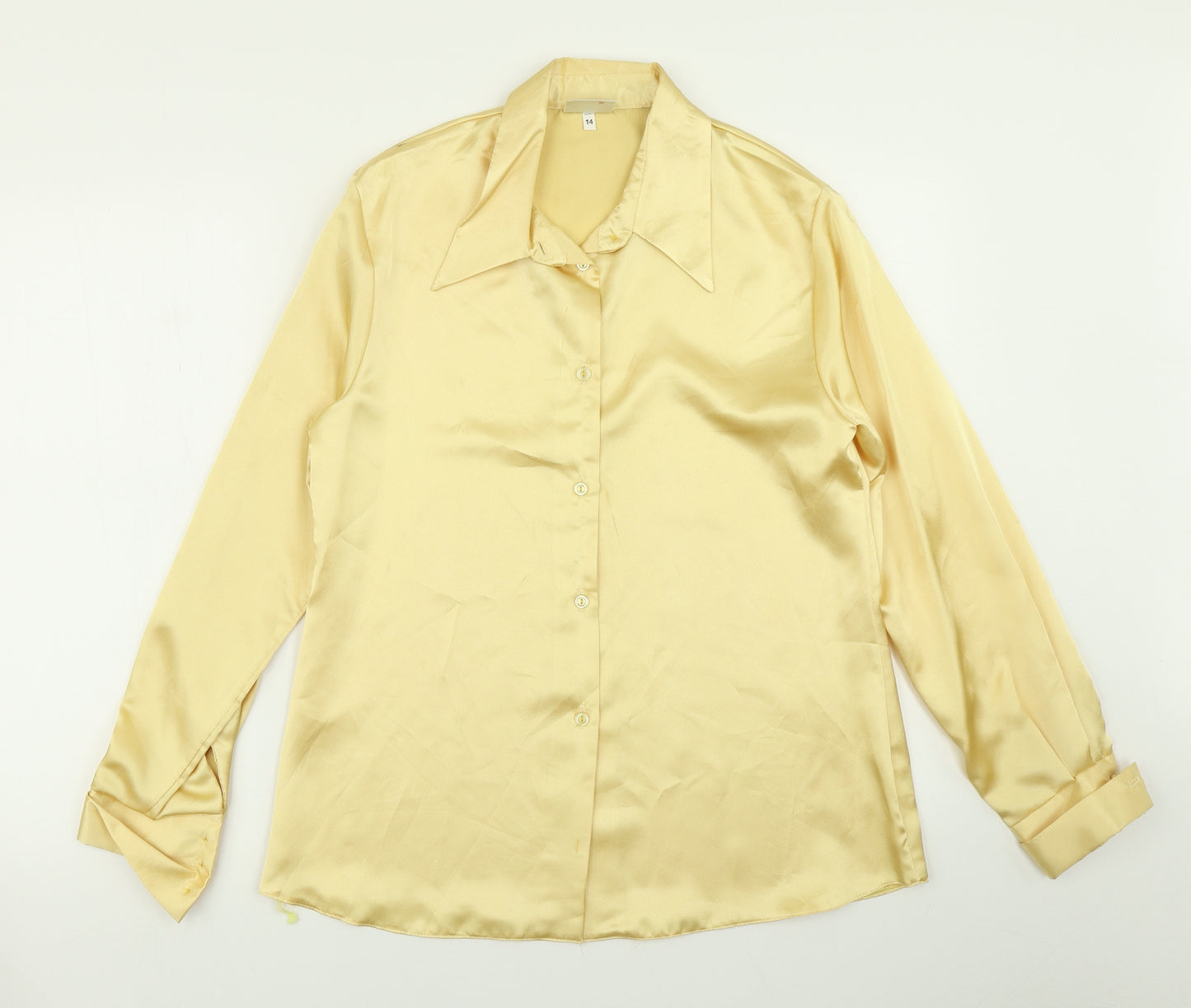 Simply Classics Womens Yellow   Basic Blouse Size 14