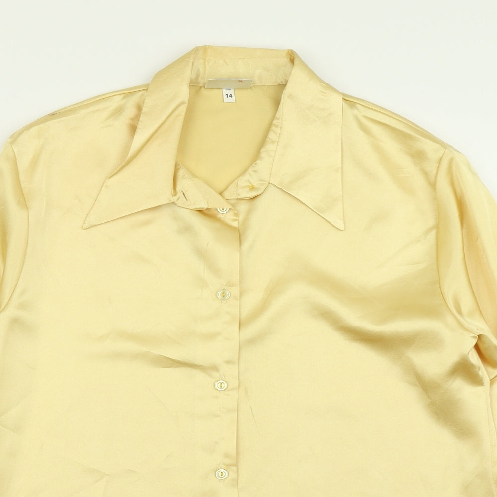 Simply Classics Womens Yellow   Basic Blouse Size 14
