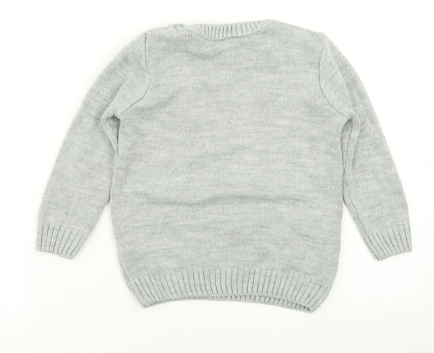 TU Girls Grey  Knit Pullover Jumper Size 5 Years  - Christmas Jumper