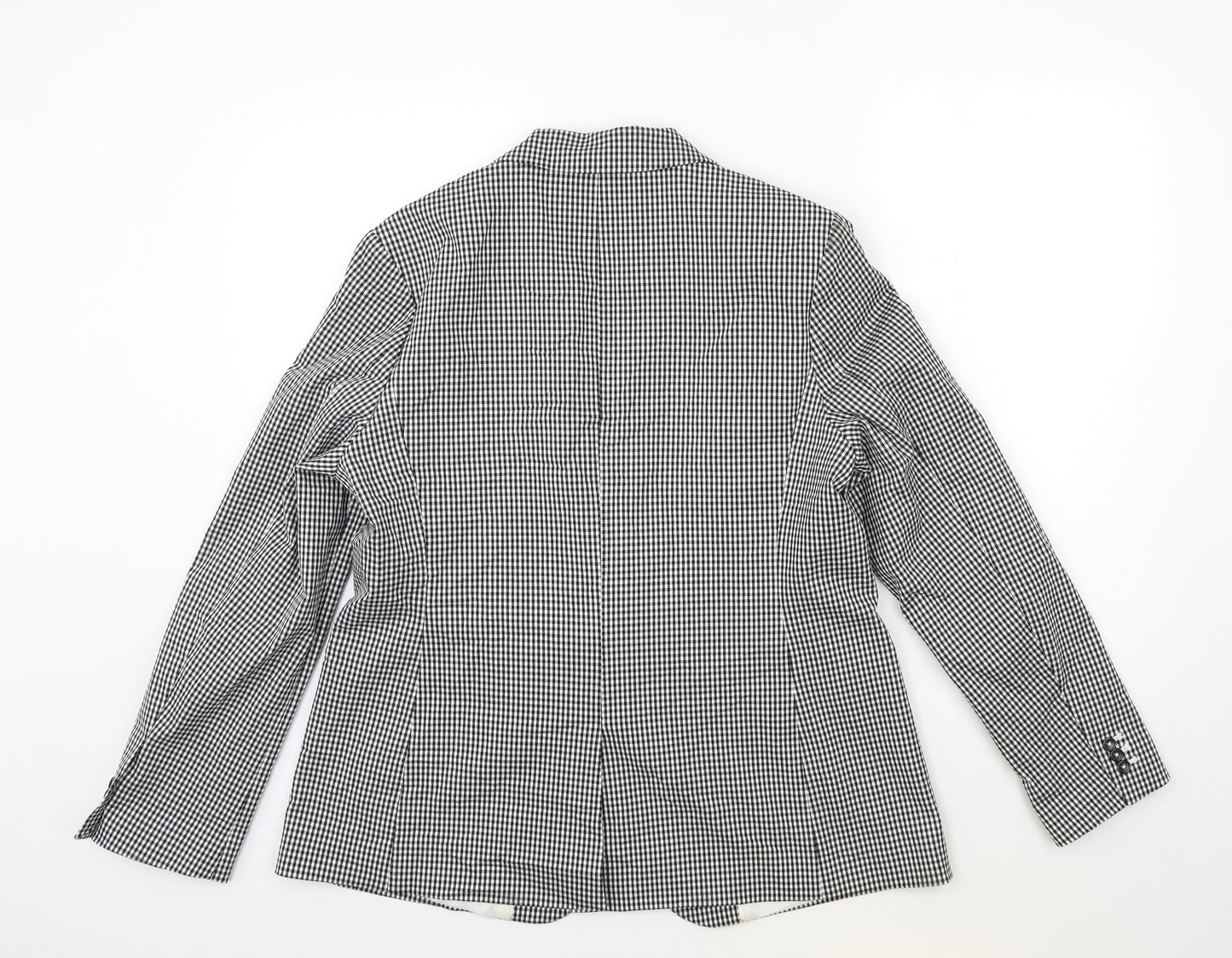 Marks and Spencer Womens Black Check  Jacket Blazer Size 14