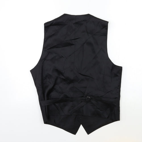 Preworn Mens Black   Jacket Suit Waistcoat Size 38