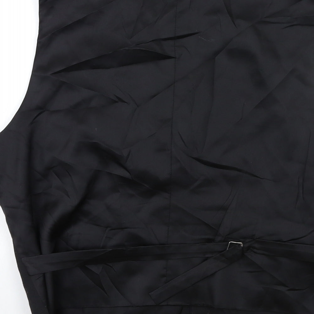 Preworn Mens Black   Jacket Suit Waistcoat Size 38