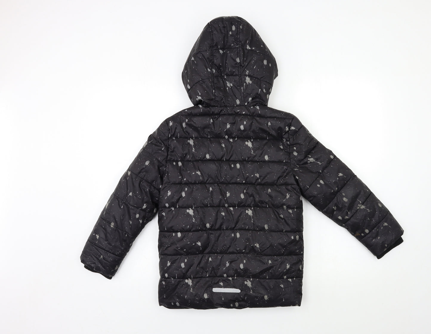 Nutmeg Boys Black Geometric  Puffer Jacket Coat Size 8 Years