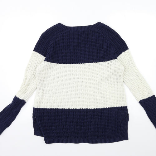 Gap Womens Blue Striped Knit Pullover Jumper Size S