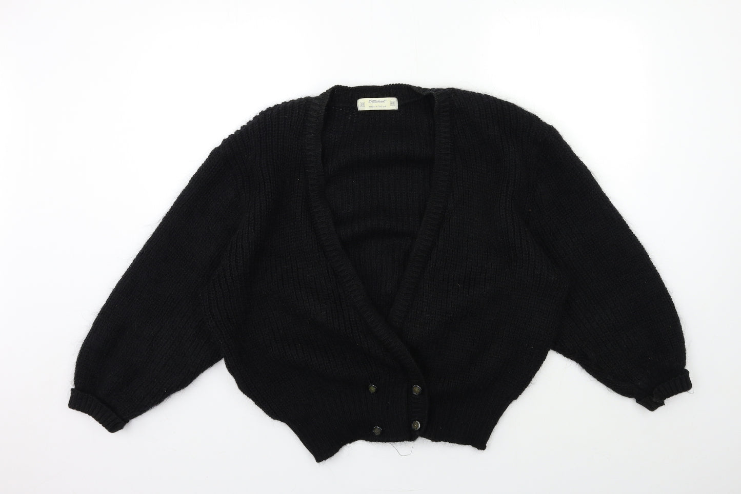St Michael  Womens Black  Knit Cardigan Jumper Size 20