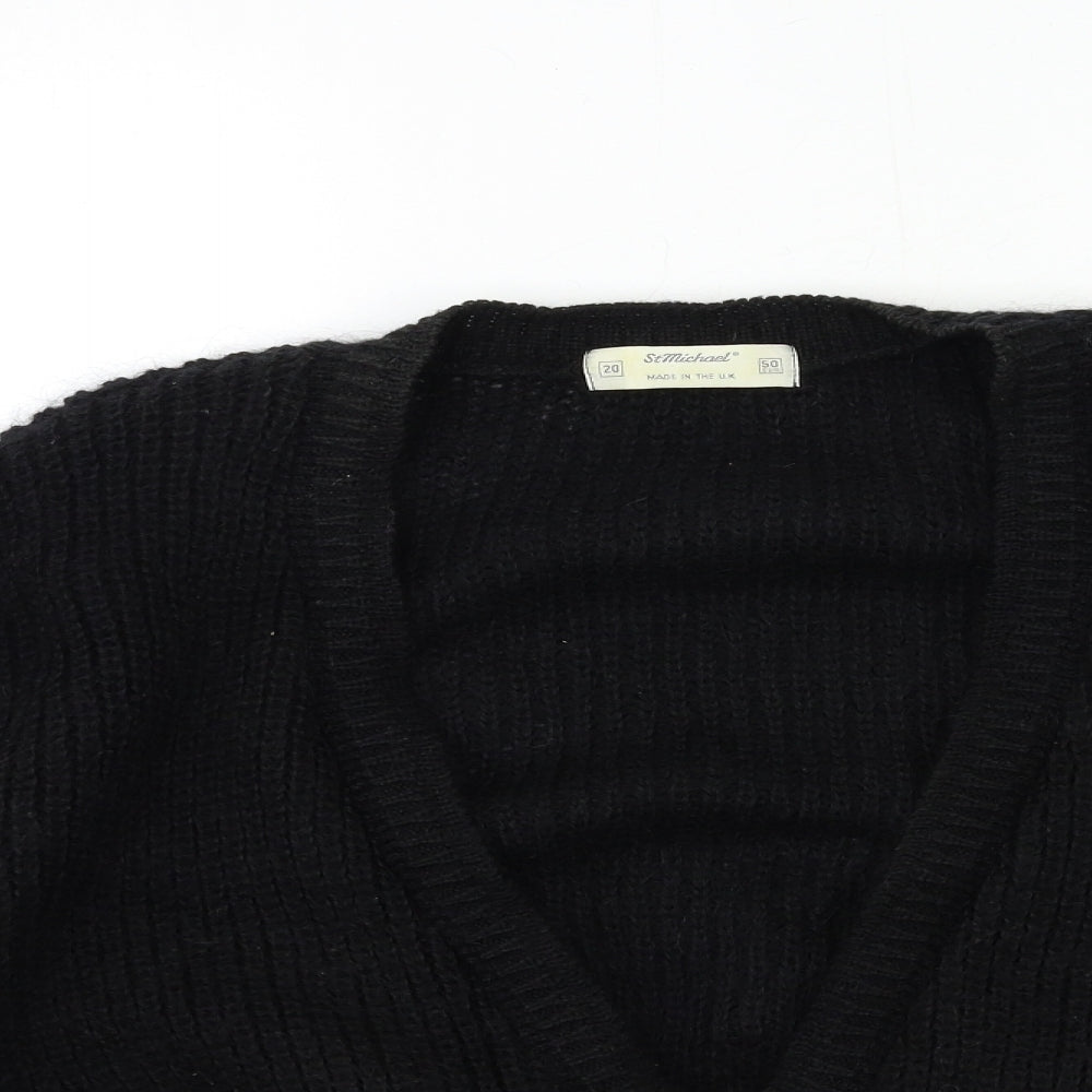 St Michael  Womens Black  Knit Cardigan Jumper Size 20