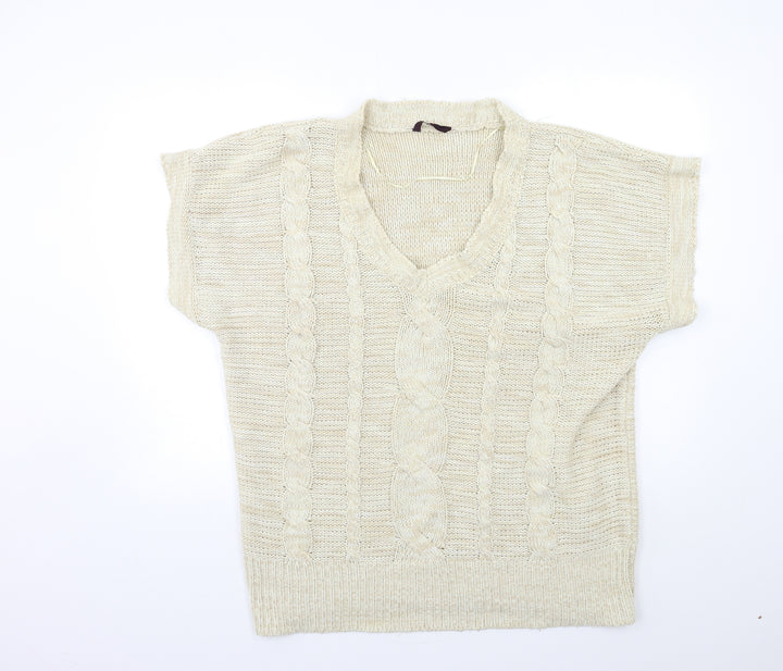 Evans Womens Beige Knit Pullover Jumper Size 14