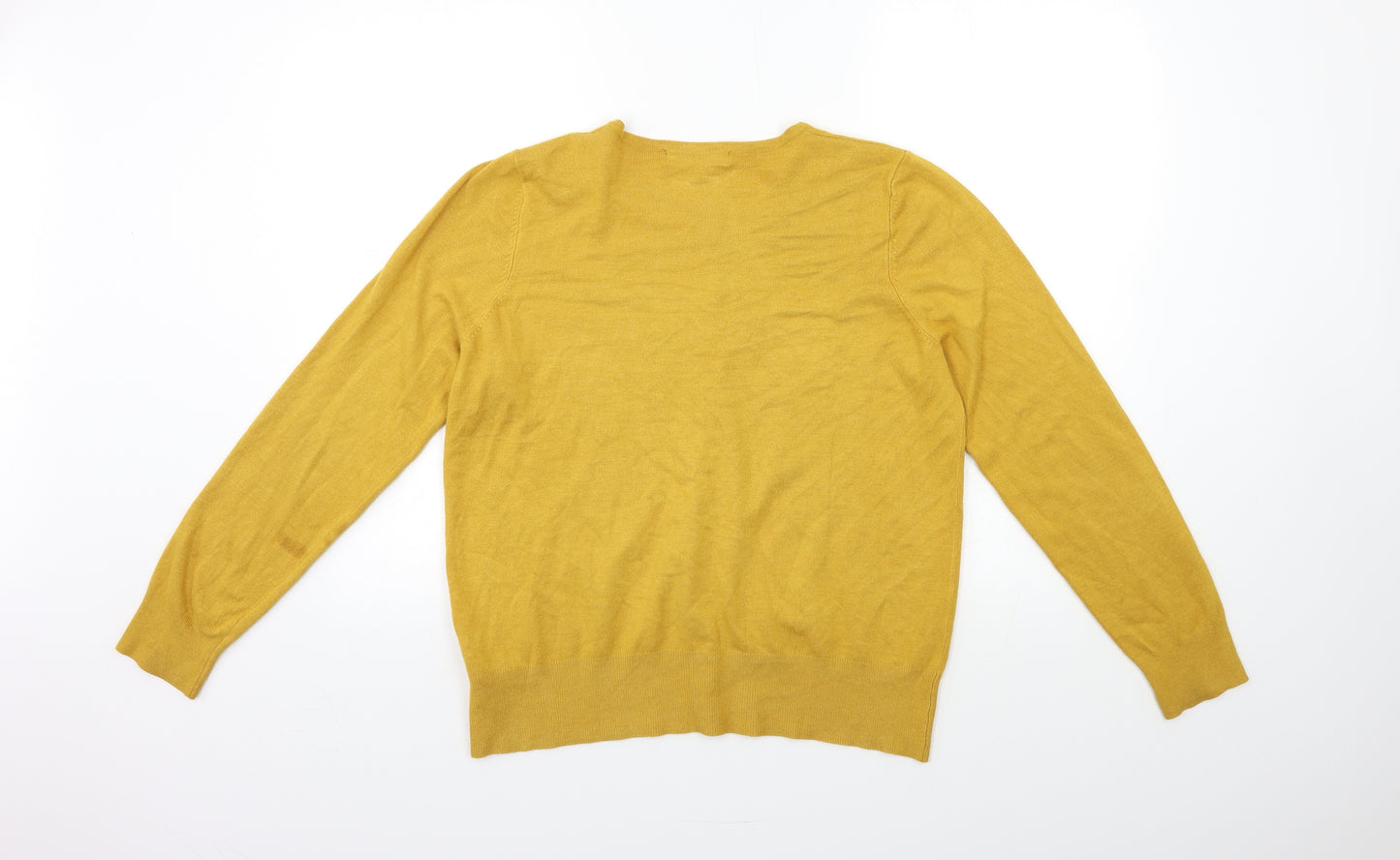 Marks and Spencer Womens Yellow  Knit Cardigan Jumper Size 16
