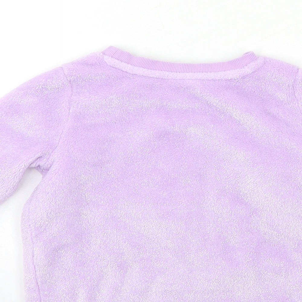 Disney Girls Purple  Fleece Top Pyjama Top Size 3 Years  - tangled