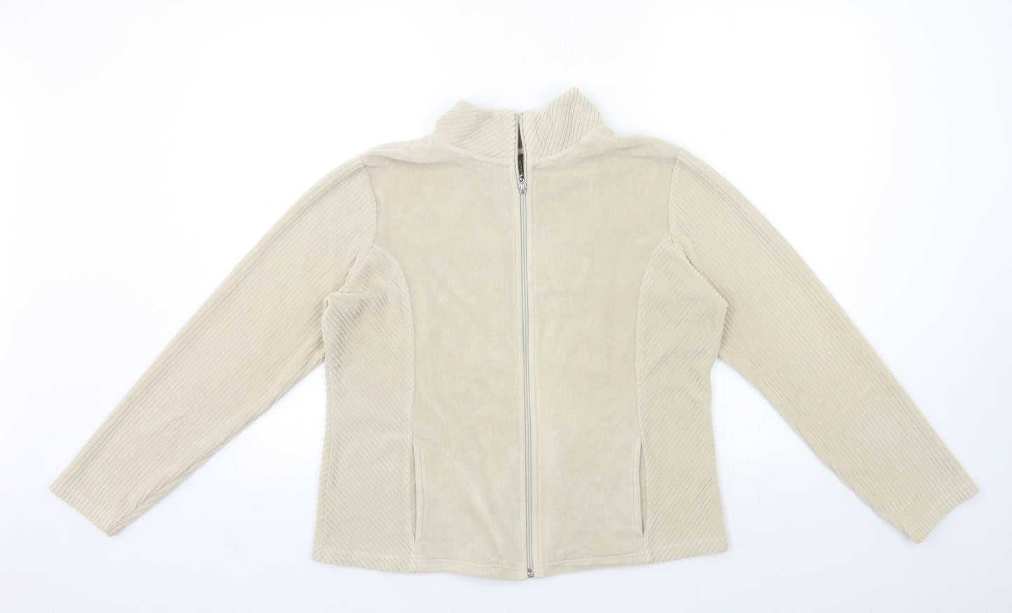 Per Una Womens Beige  Fleece Full Zip Sweatshirt Size L