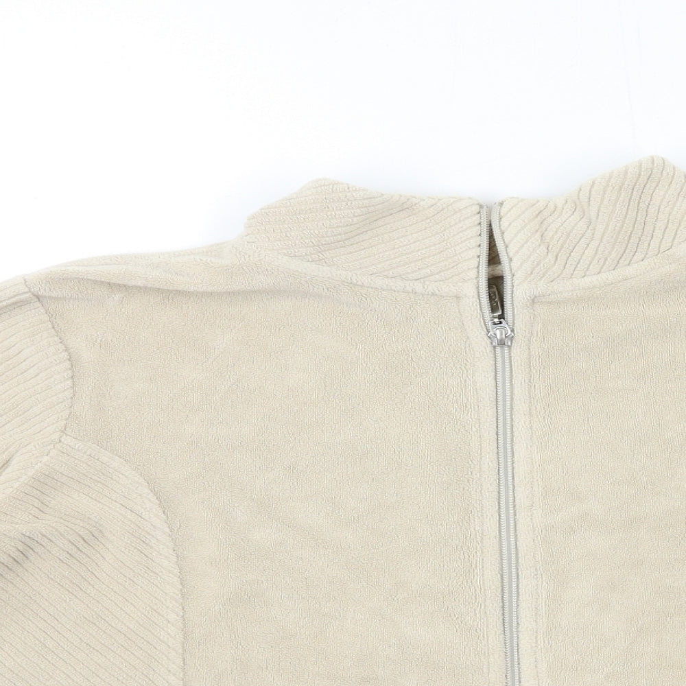 Per Una Womens Beige  Fleece Full Zip Sweatshirt Size L