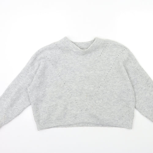 Topshop Womens Grey  Knit Pullover Jumper Size S