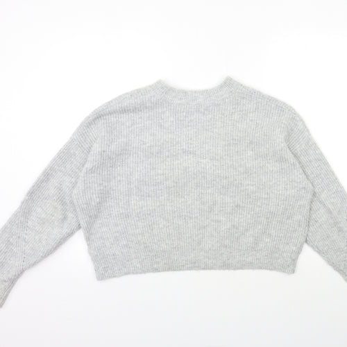 Topshop Womens Grey  Knit Pullover Jumper Size S