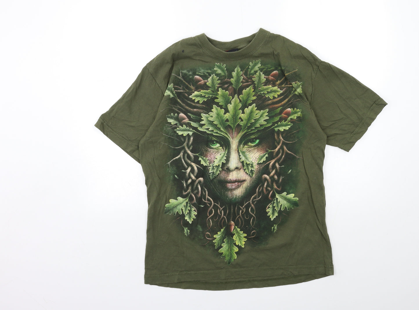 Spiral Mens Green Geometric   T-Shirt Size M